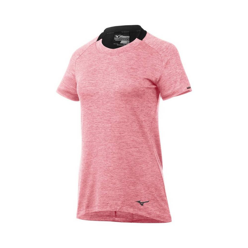 Mizuno Alpha Short Sleeve - Bayan Tişört - Pembe/Siyah Türkiye (ZRBXWJ-630)